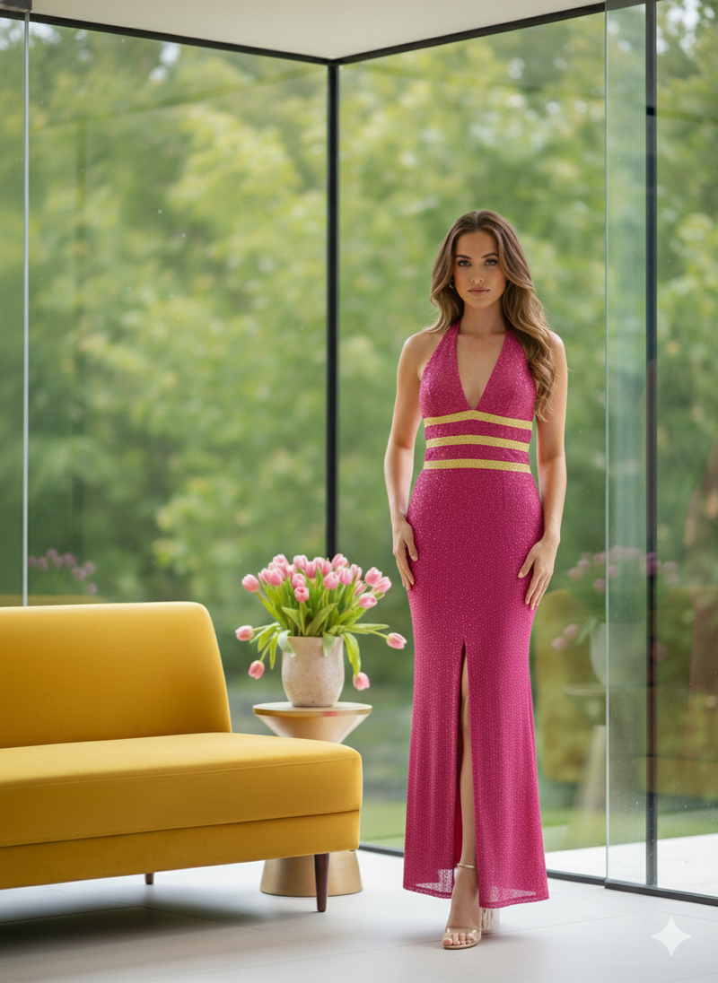Hot Pink / Yellow – Prom &amp; Evening Gown