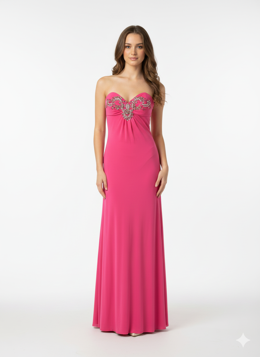 Fuchsia Radiance Strapless Gown