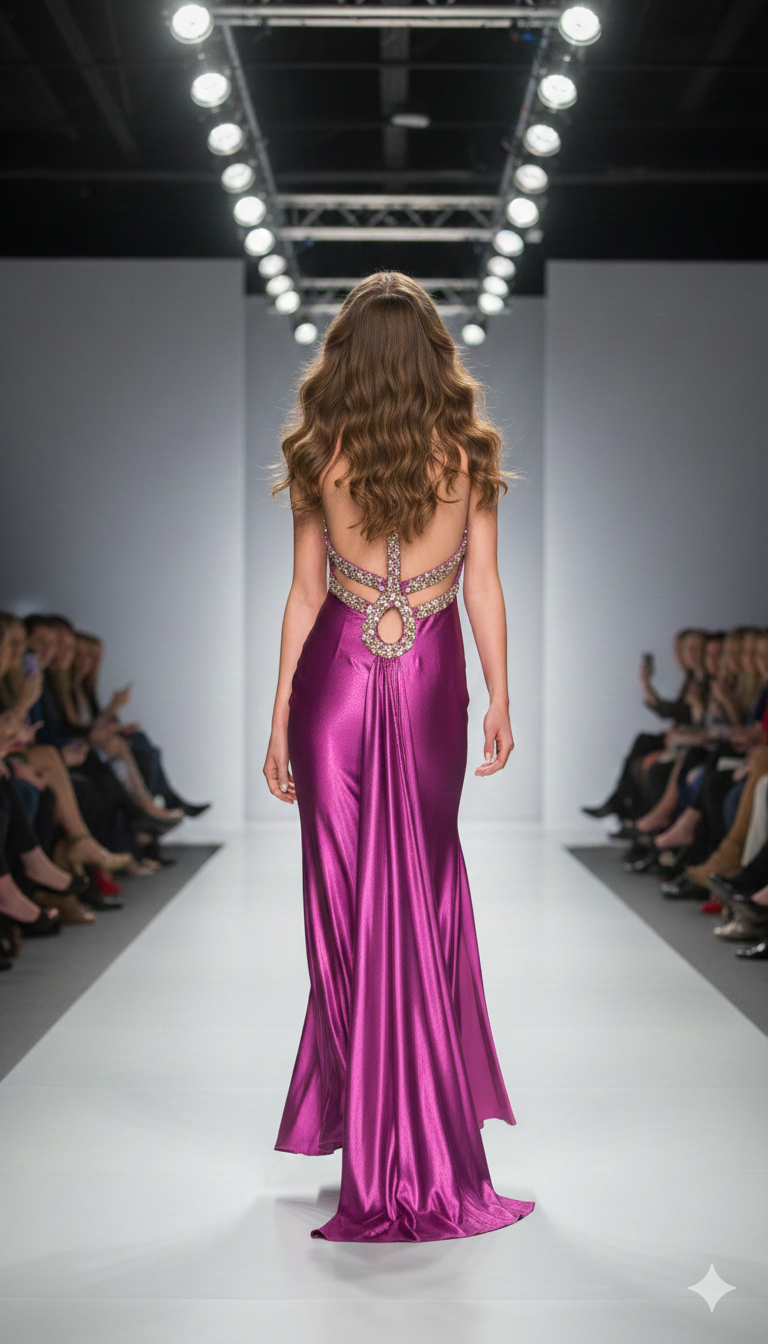 Raspberry Allure Halter Gown