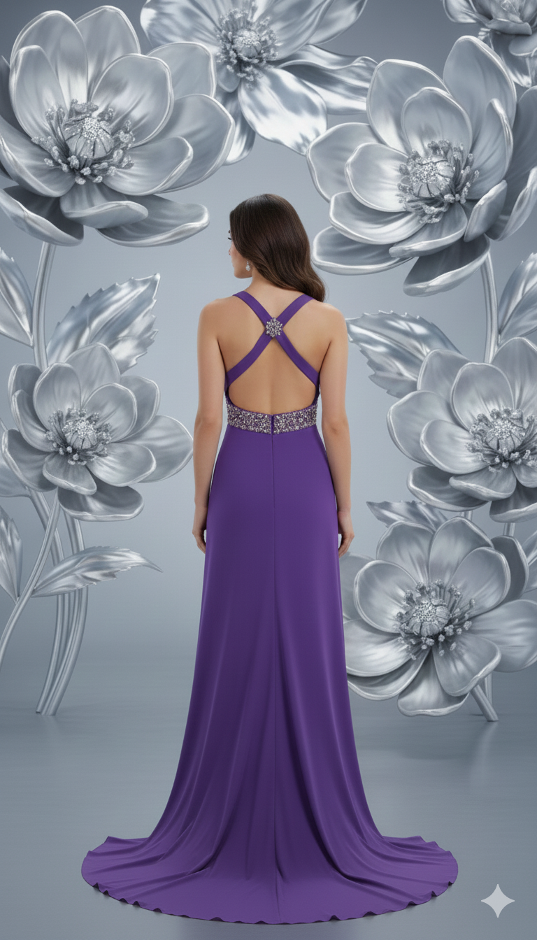 Violet Grace Halter Gown