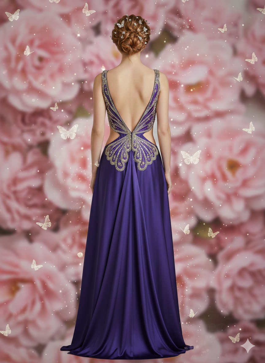 Violet Satin Luxe Gown