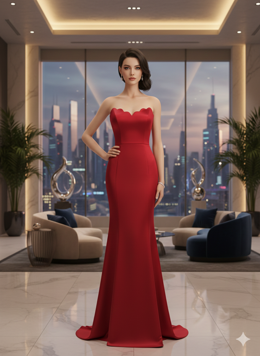 Wine Siren Mermaid Gown