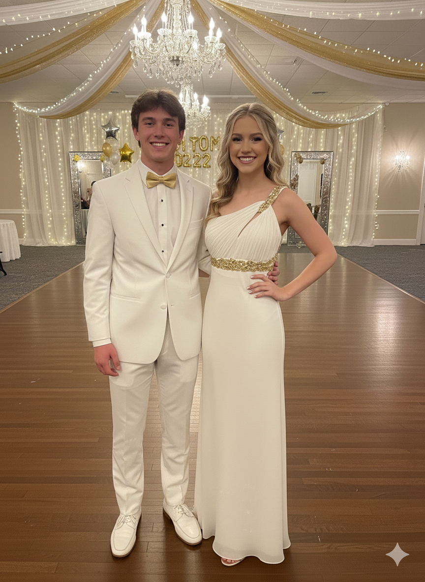 The White One-Shoulder Elegance Gown