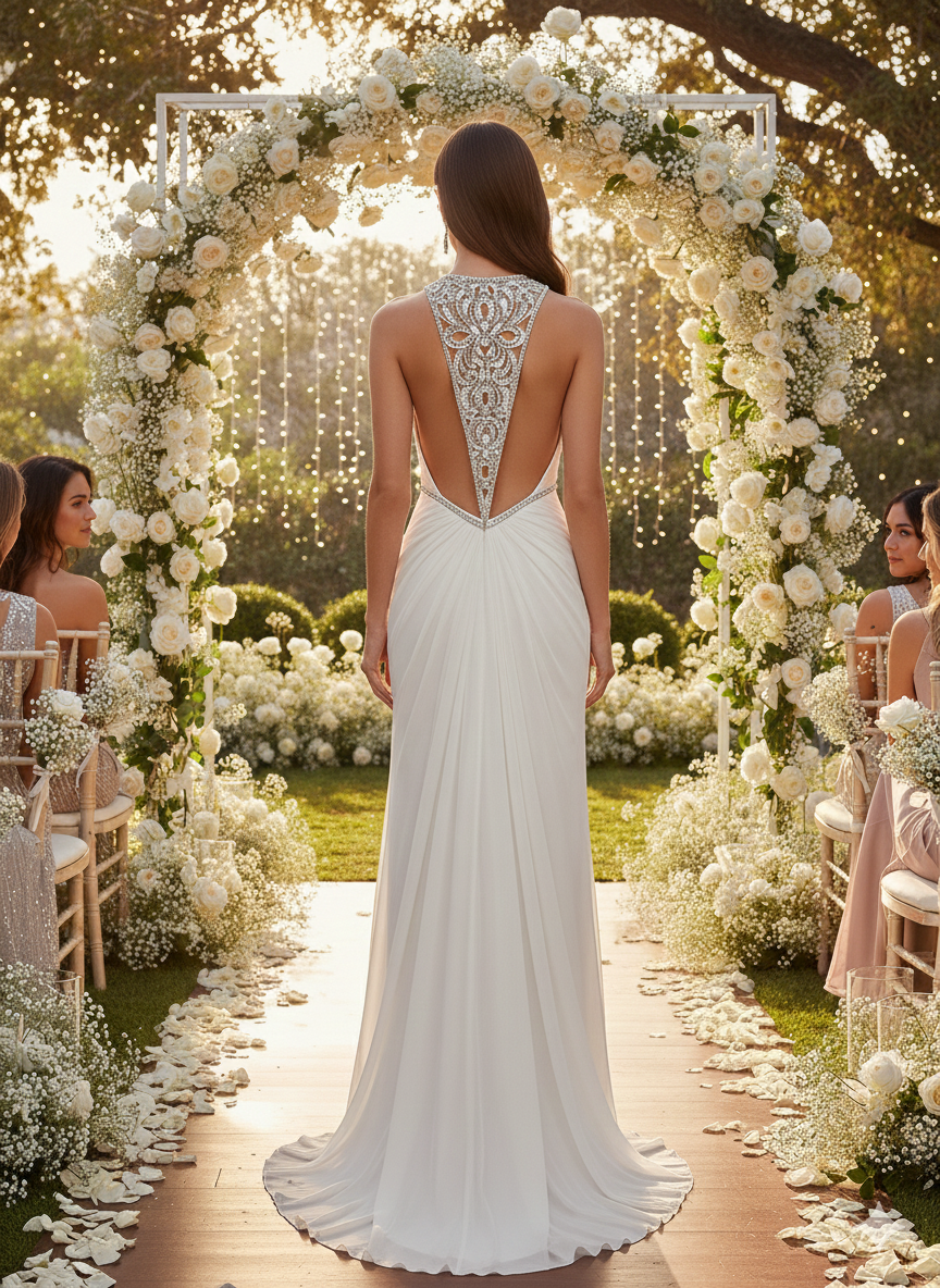 The Ivory Muse Halter Gown