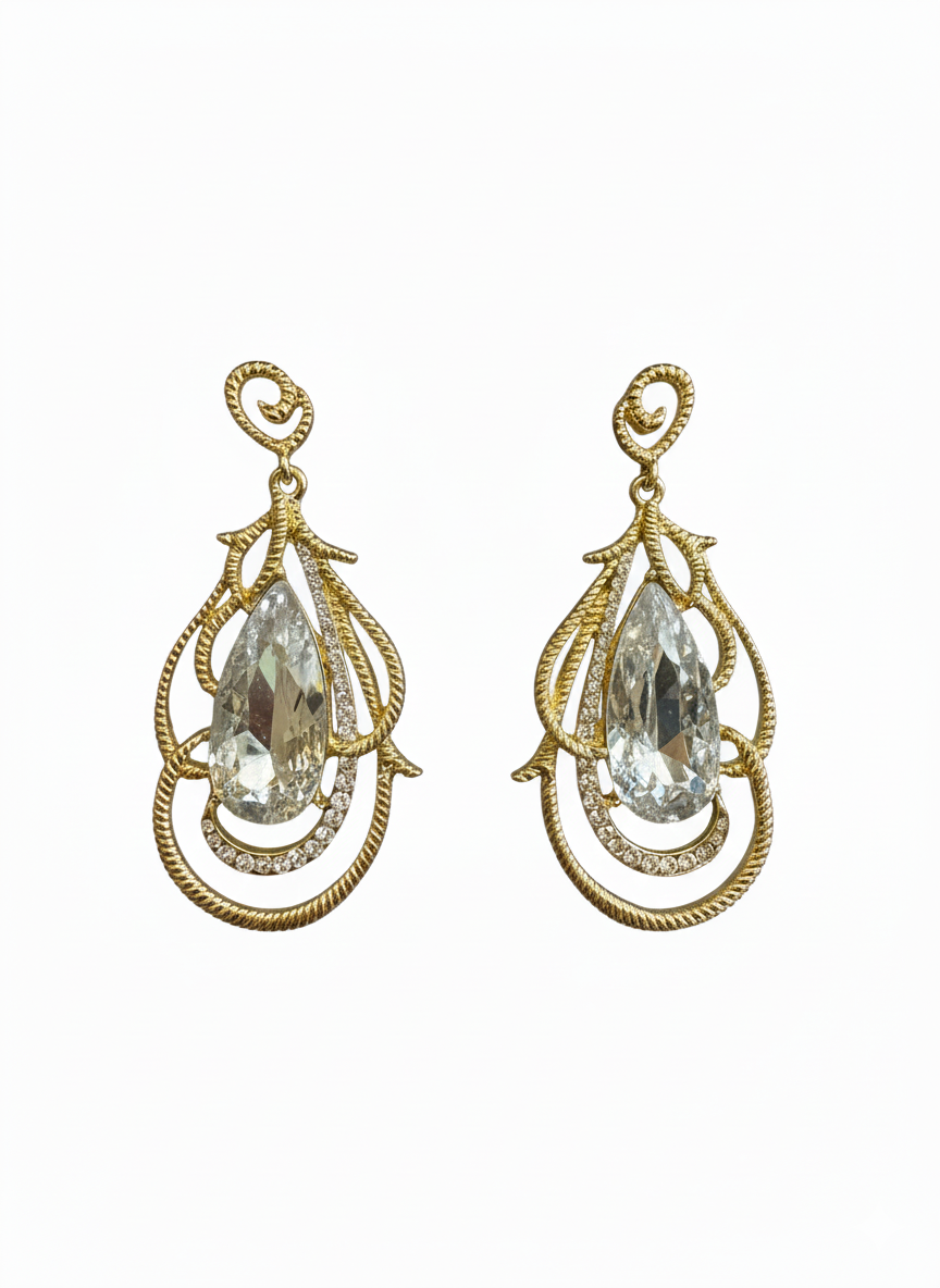The Celestia Gilded Teardrop Earrings