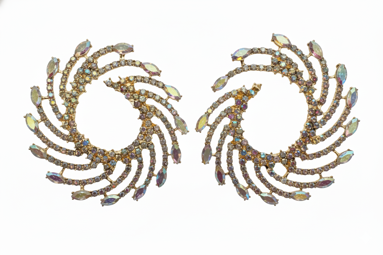 The Aurora Iridescent Sunburst Hoops