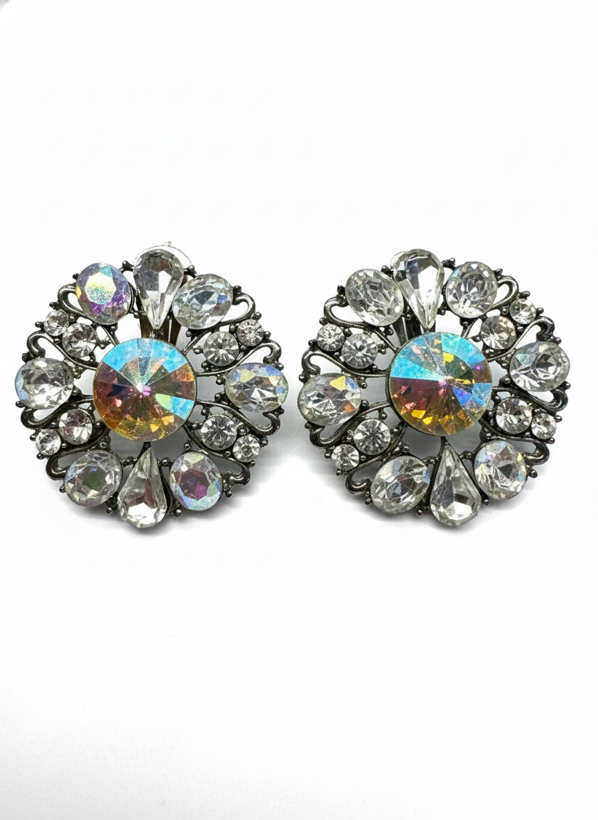The Celestia Vintage Sunburst Stud Earrings
