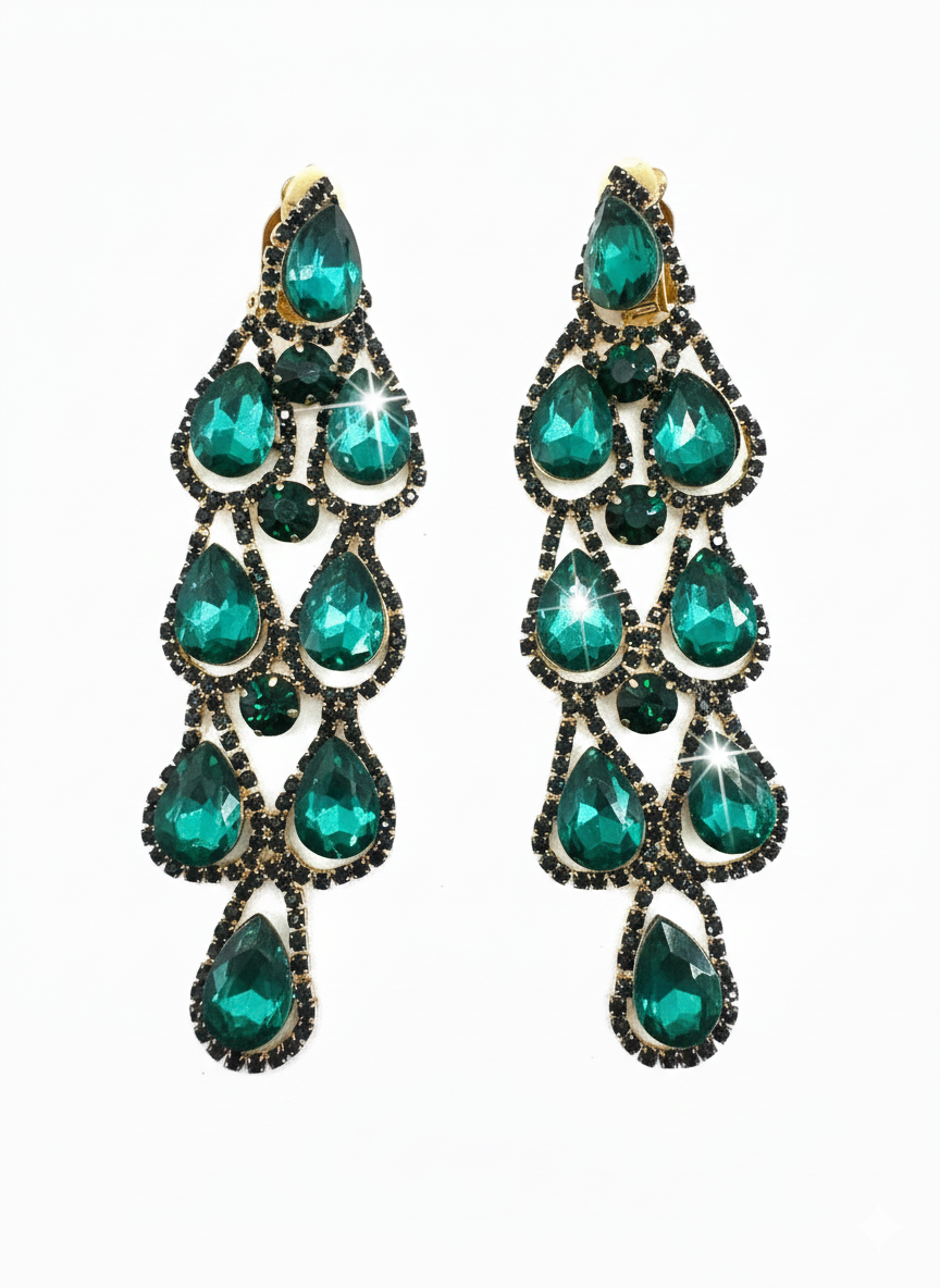 The Emerald Empress Tiered Chandelier Earrings