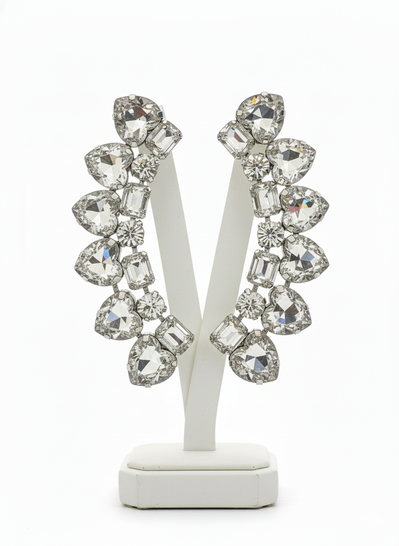 The Reign Crystal Wing Statement Earrings