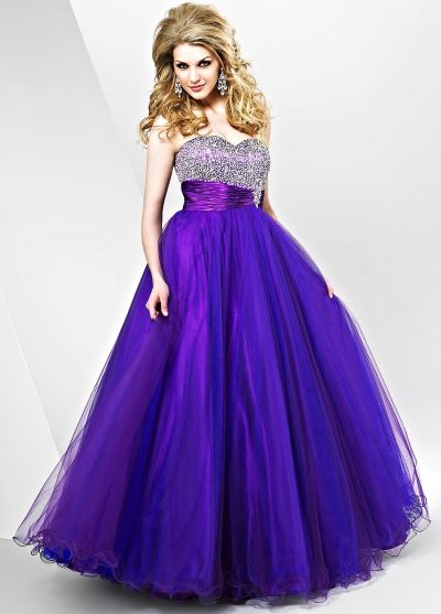 Strapless Sweatheart A Line Gown