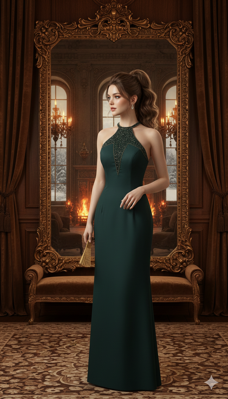Prom Evening Hunter Green Gown