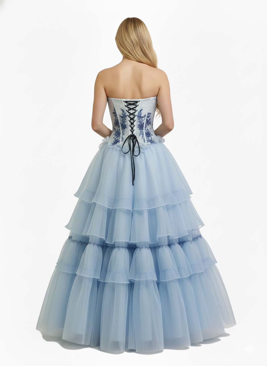 The Powder Blue A-Line Gown