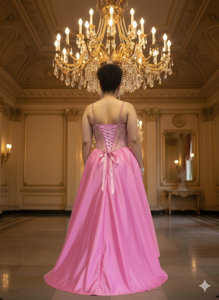 The Regency Gown in Lipstick Pink